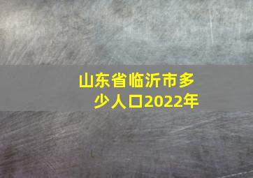 山东省临沂市多少人口2022年