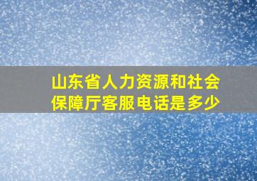 山东省人力资源和社会保障厅客服电话是多少