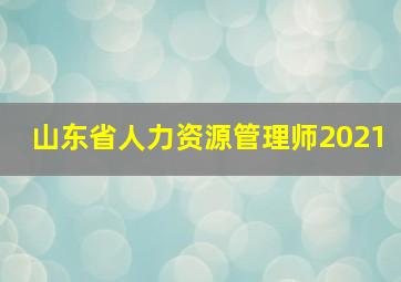 山东省人力资源管理师2021