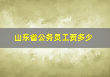 山东省公务员工资多少