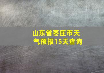 山东省枣庄市天气预报15天查询