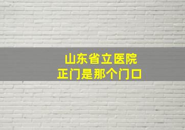 山东省立医院正门是那个门口