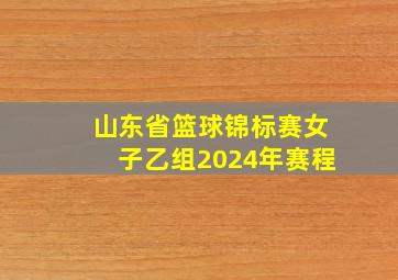 山东省篮球锦标赛女子乙组2024年赛程