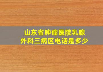 山东省肿瘤医院乳腺外科三病区电话是多少