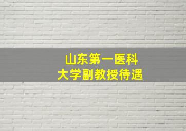 山东第一医科大学副教授待遇