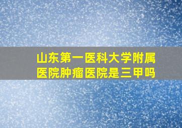 山东第一医科大学附属医院肿瘤医院是三甲吗