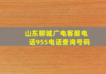 山东聊城广电客服电话955电话查询号码