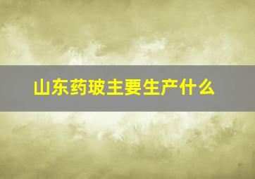 山东药玻主要生产什么