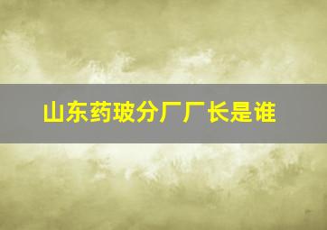 山东药玻分厂厂长是谁