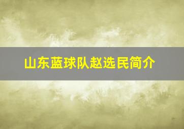 山东蓝球队赵选民简介