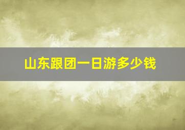 山东跟团一日游多少钱