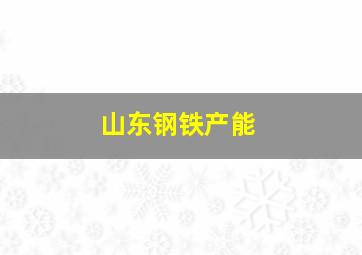 山东钢铁产能