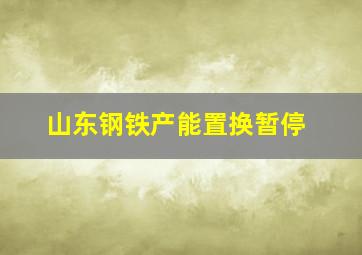 山东钢铁产能置换暂停