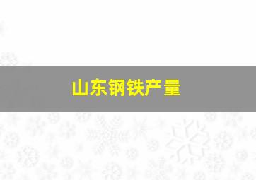 山东钢铁产量