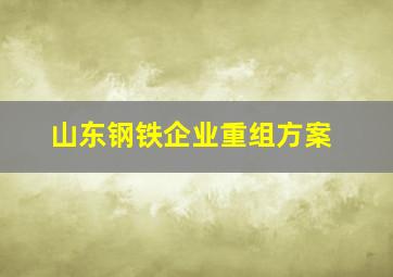 山东钢铁企业重组方案