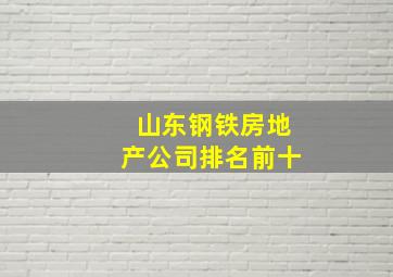 山东钢铁房地产公司排名前十