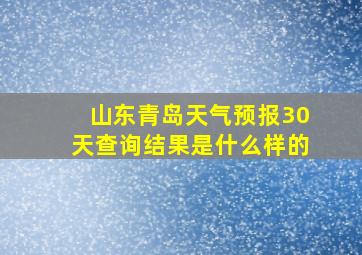 山东青岛天气预报30天查询结果是什么样的