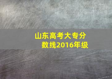 山东高考大专分数线2016年级