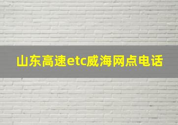 山东高速etc威海网点电话