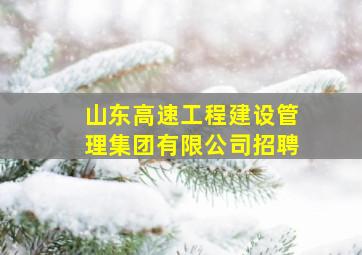 山东高速工程建设管理集团有限公司招聘