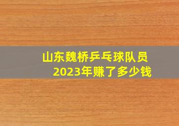 山东魏桥乒乓球队员2023年赚了多少钱