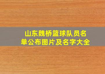 山东魏桥篮球队员名单公布图片及名字大全