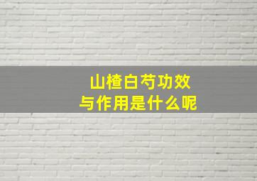 山楂白芍功效与作用是什么呢