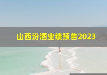 山西汾酒业绩预告2023