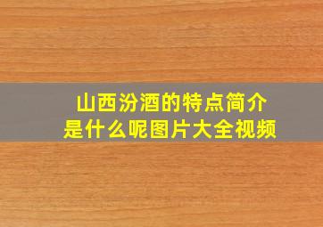 山西汾酒的特点简介是什么呢图片大全视频