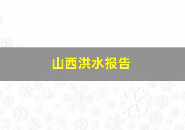 山西洪水报告