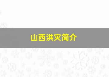 山西洪灾简介