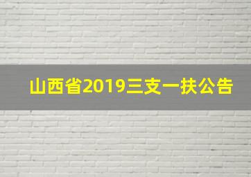 山西省2019三支一扶公告