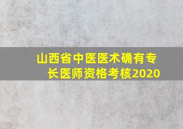 山西省中医医术确有专长医师资格考核2020