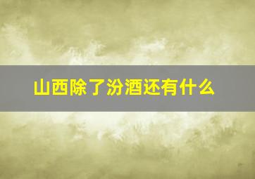 山西除了汾酒还有什么