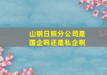 山钢日照分公司是国企吗还是私企啊