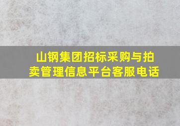 山钢集团招标采购与拍卖管理信息平台客服电话