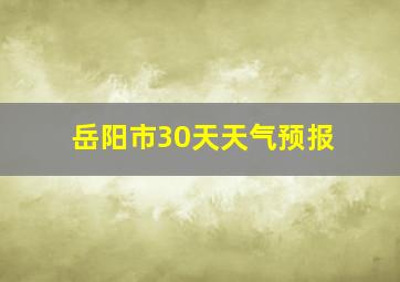 岳阳市30天天气预报