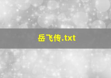 岳飞传.txt