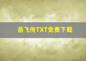 岳飞传TXT免费下载