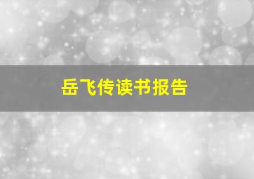 岳飞传读书报告