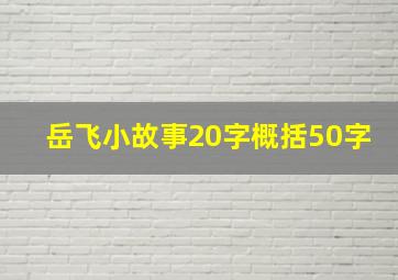 岳飞小故事20字概括50字