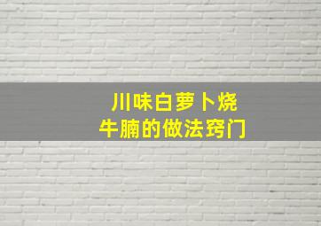 川味白萝卜烧牛腩的做法窍门