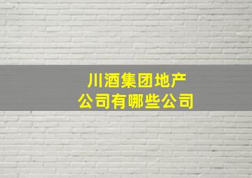 川酒集团地产公司有哪些公司