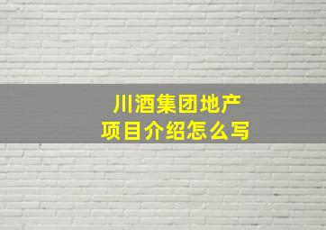 川酒集团地产项目介绍怎么写