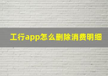 工行app怎么删除消费明细