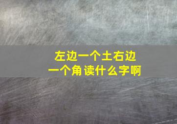 左边一个土右边一个角读什么字啊