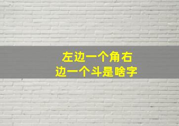 左边一个角右边一个斗是啥字