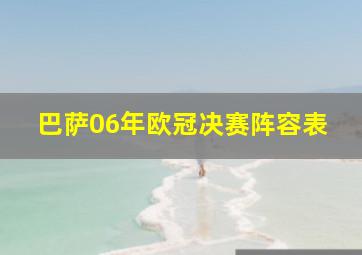 巴萨06年欧冠决赛阵容表