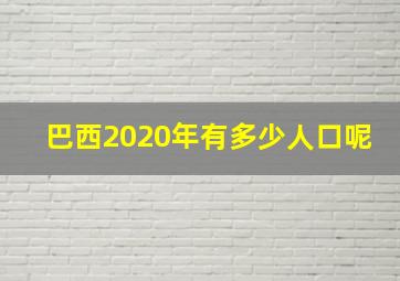 巴西2020年有多少人口呢