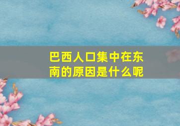 巴西人口集中在东南的原因是什么呢